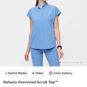 Figs Rafael Oversized Scrub Top - Ceil Blue